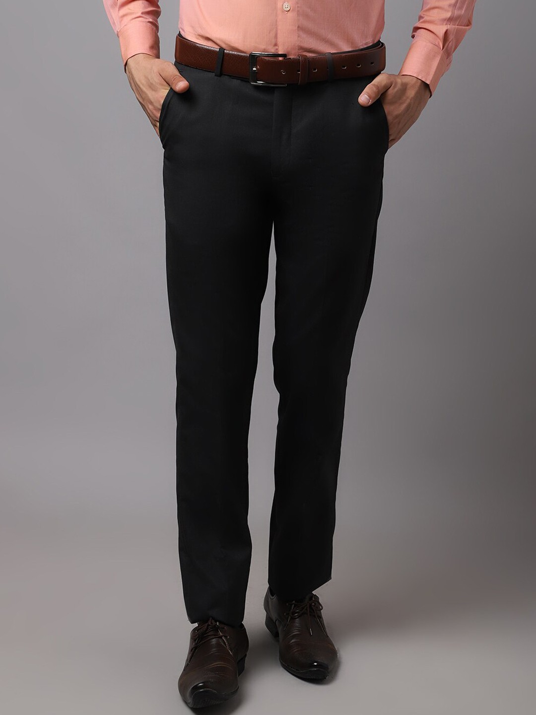 

Cantabil Men Black Chinos Cotton Trousers