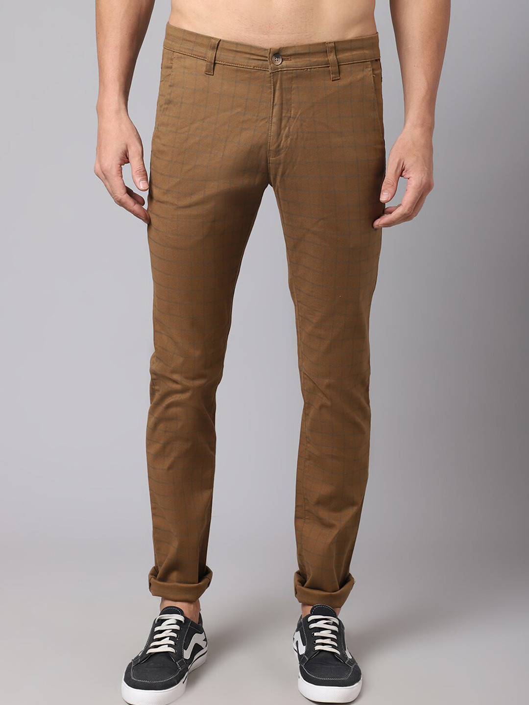 

Cantabil Men Brown Chinos Cotton Trousers
