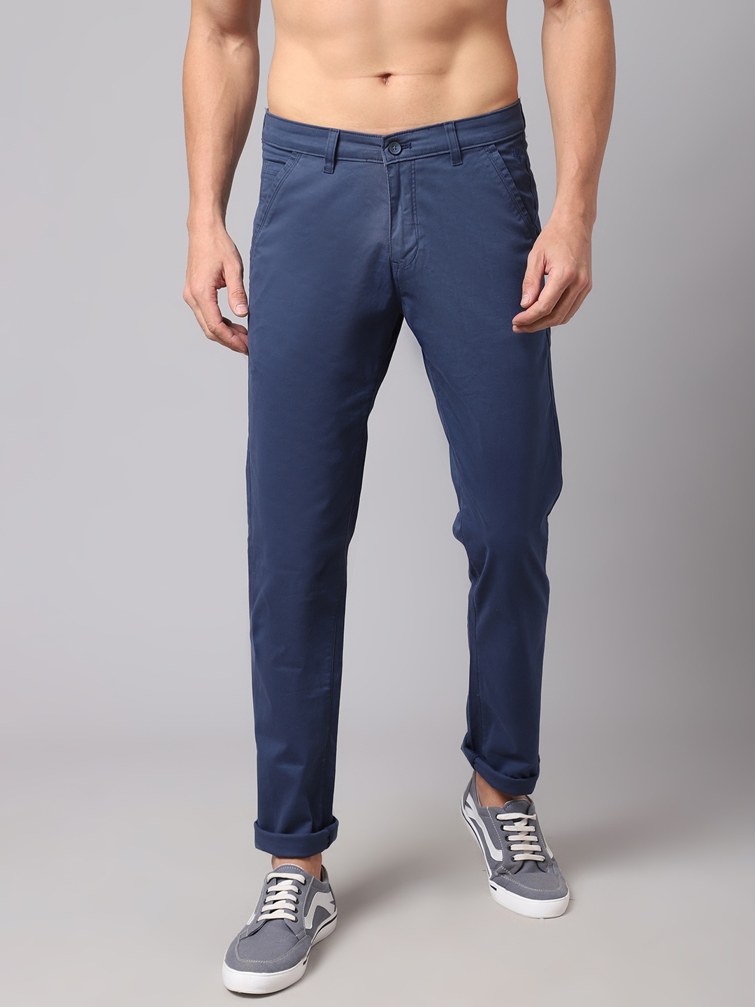 

Cantabil Men Blue Chinos Cotton Trousers