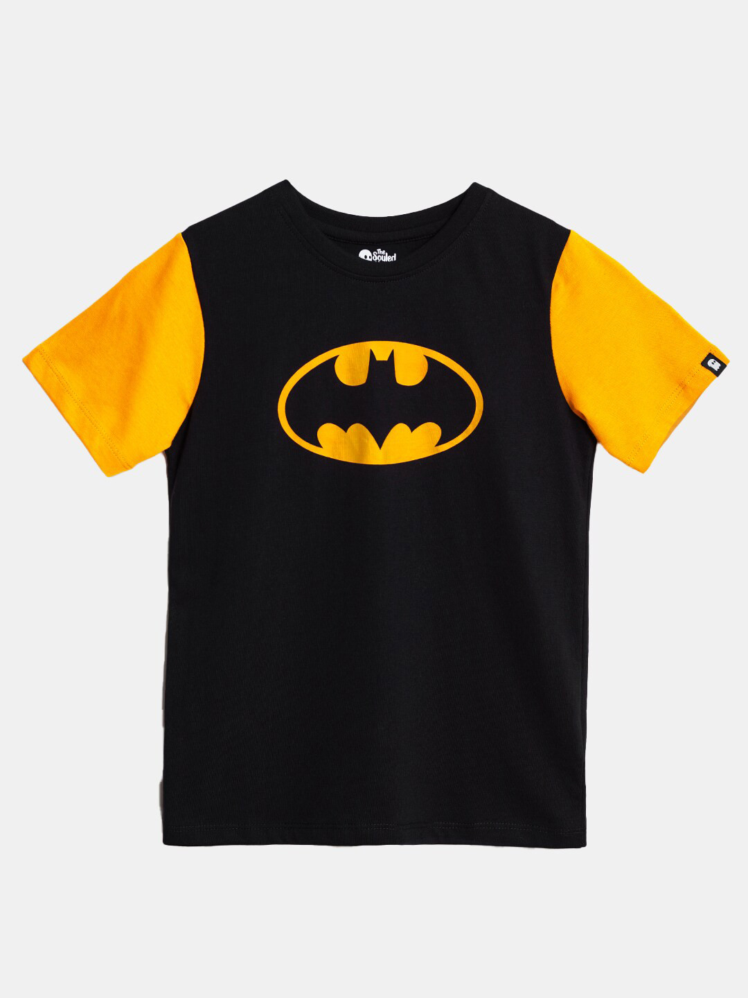 

The Souled Store Boys Black & Yellow Batman Printed Cotton T-shirt