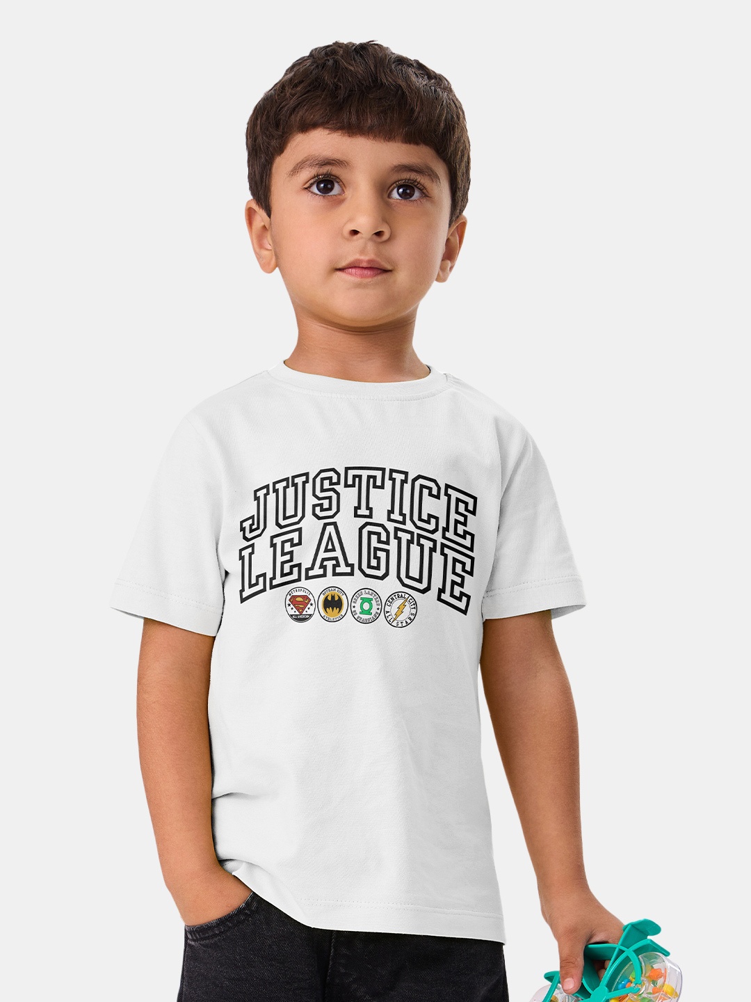 

The Souled Store Boys White Typography Printed Cotton T-shirt