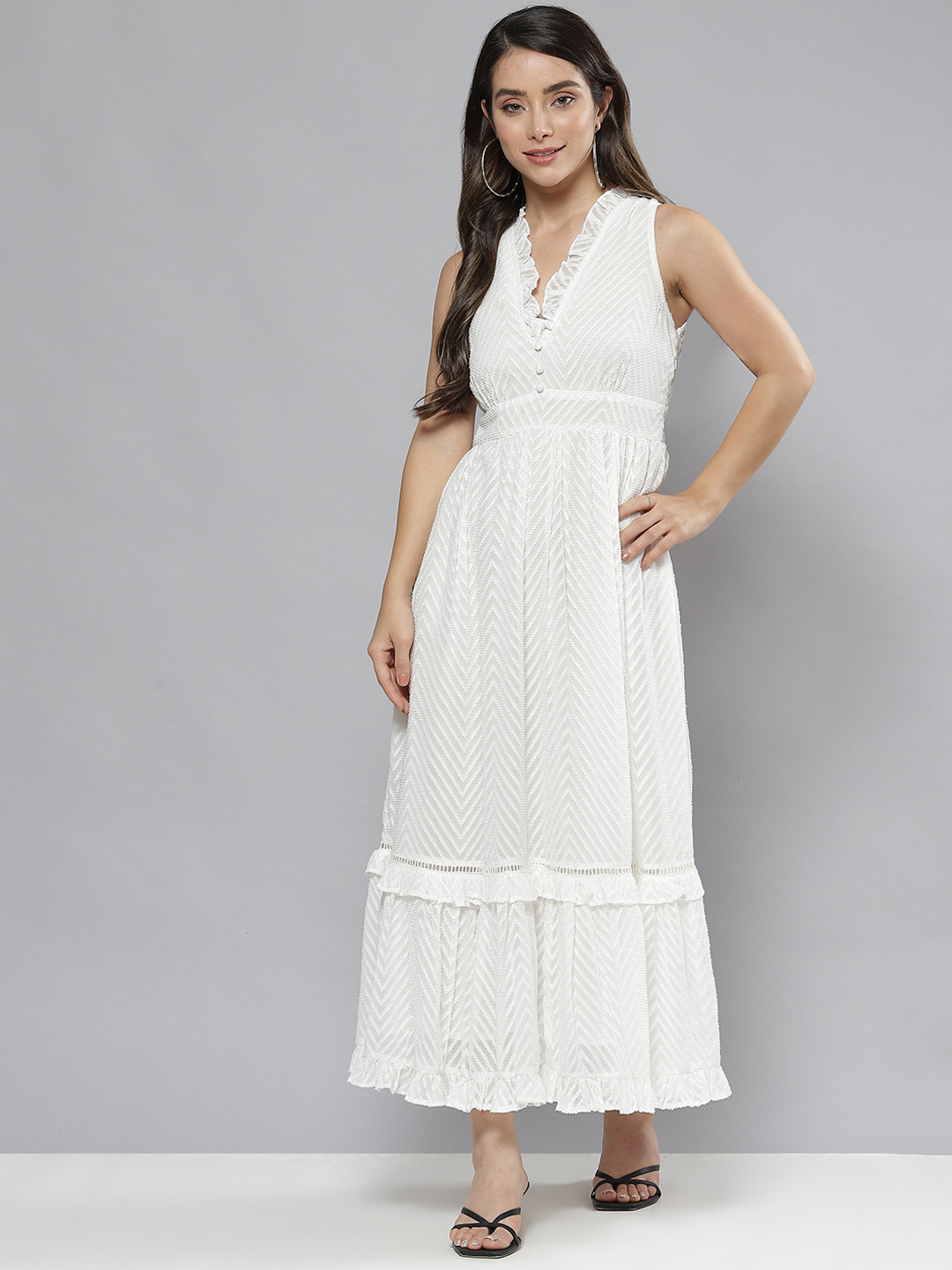 

Femella White Tiered Maxi Dress