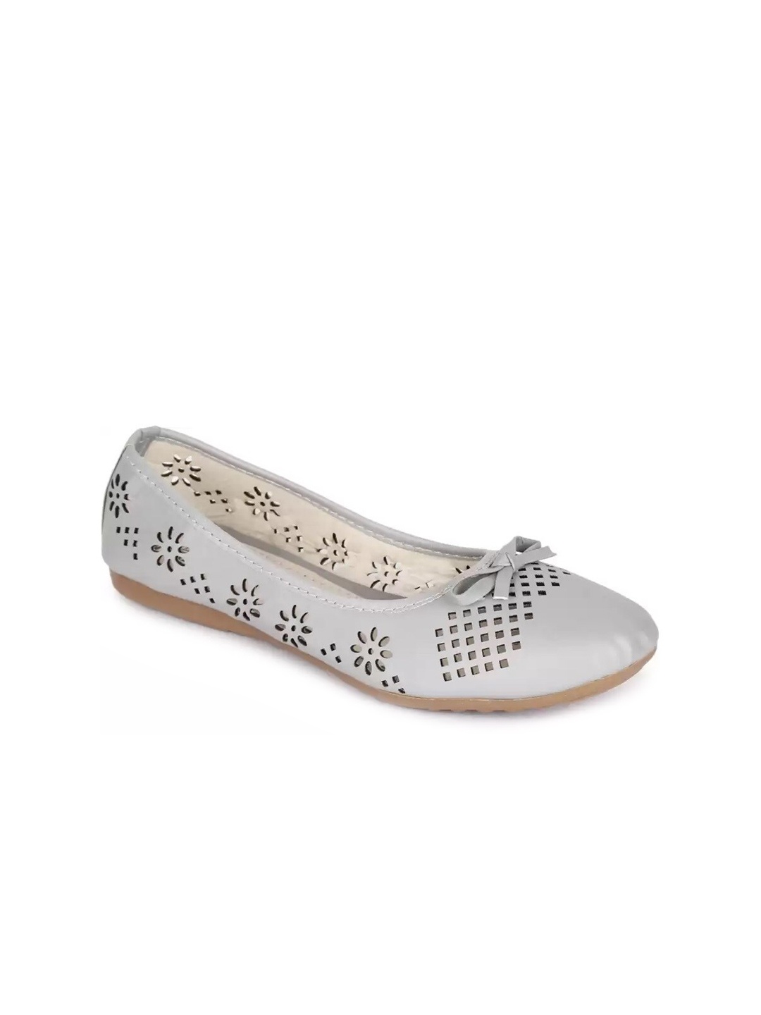 

Moonwalk Women Grey Ballerinas with Laser Cuts Flats