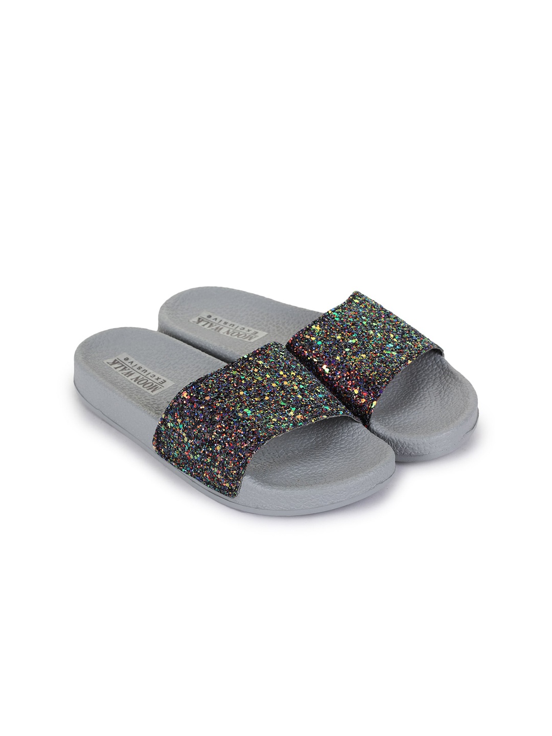 

Moonwalk Women Grey Embellished Open Toe Flats