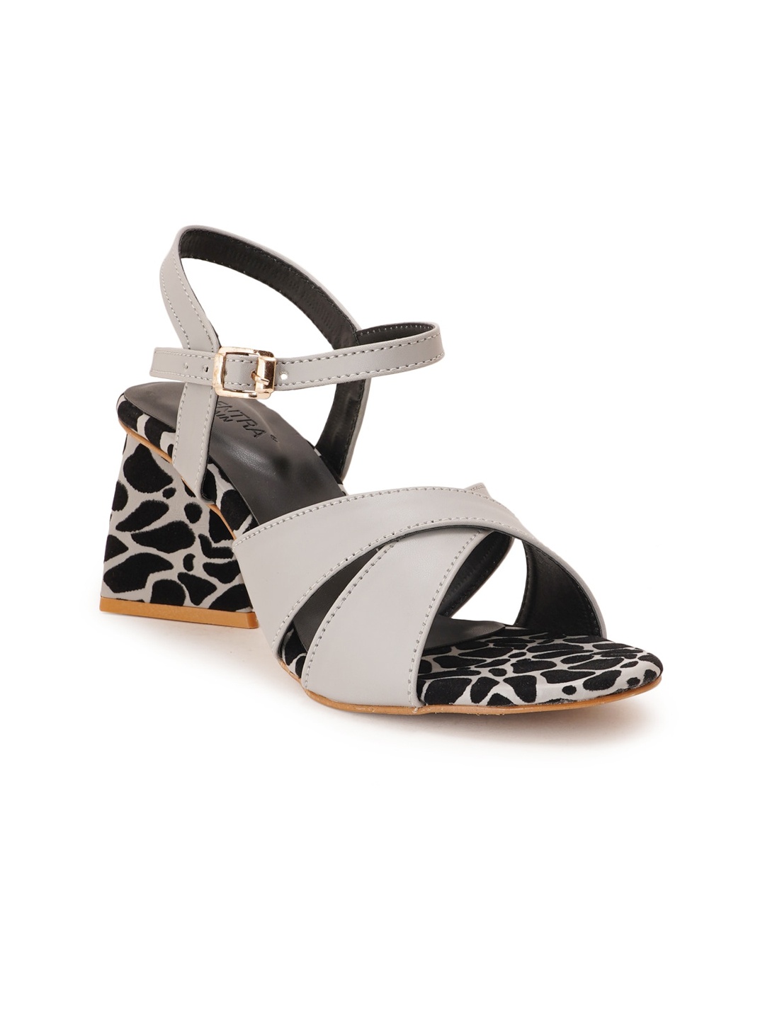 

SCENTRA Women Grey Printed Block Heels