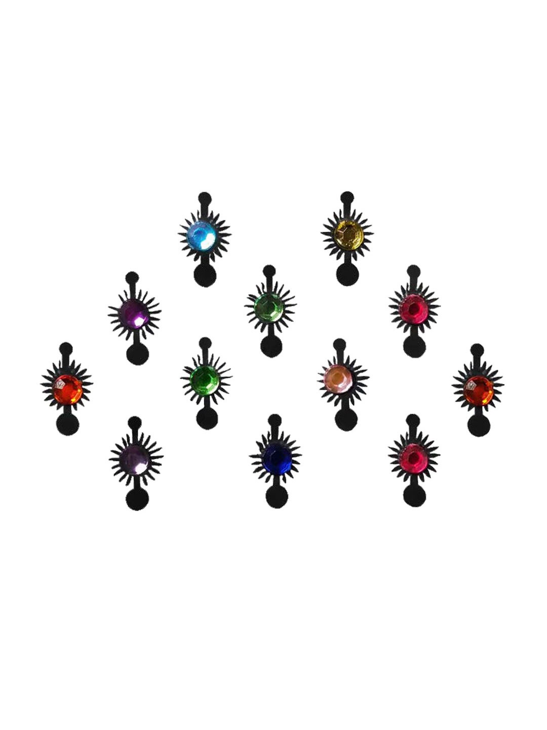 

Comet Busters 12 Pcs Multicoloured Stone Studded Bindi, Multi