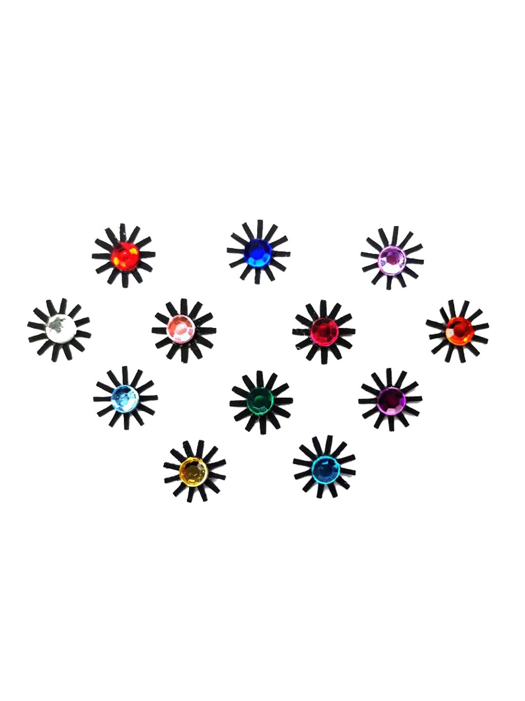 

Comet Busters 12 Pcs Multicoloured Stone Studded Bindi, Multi