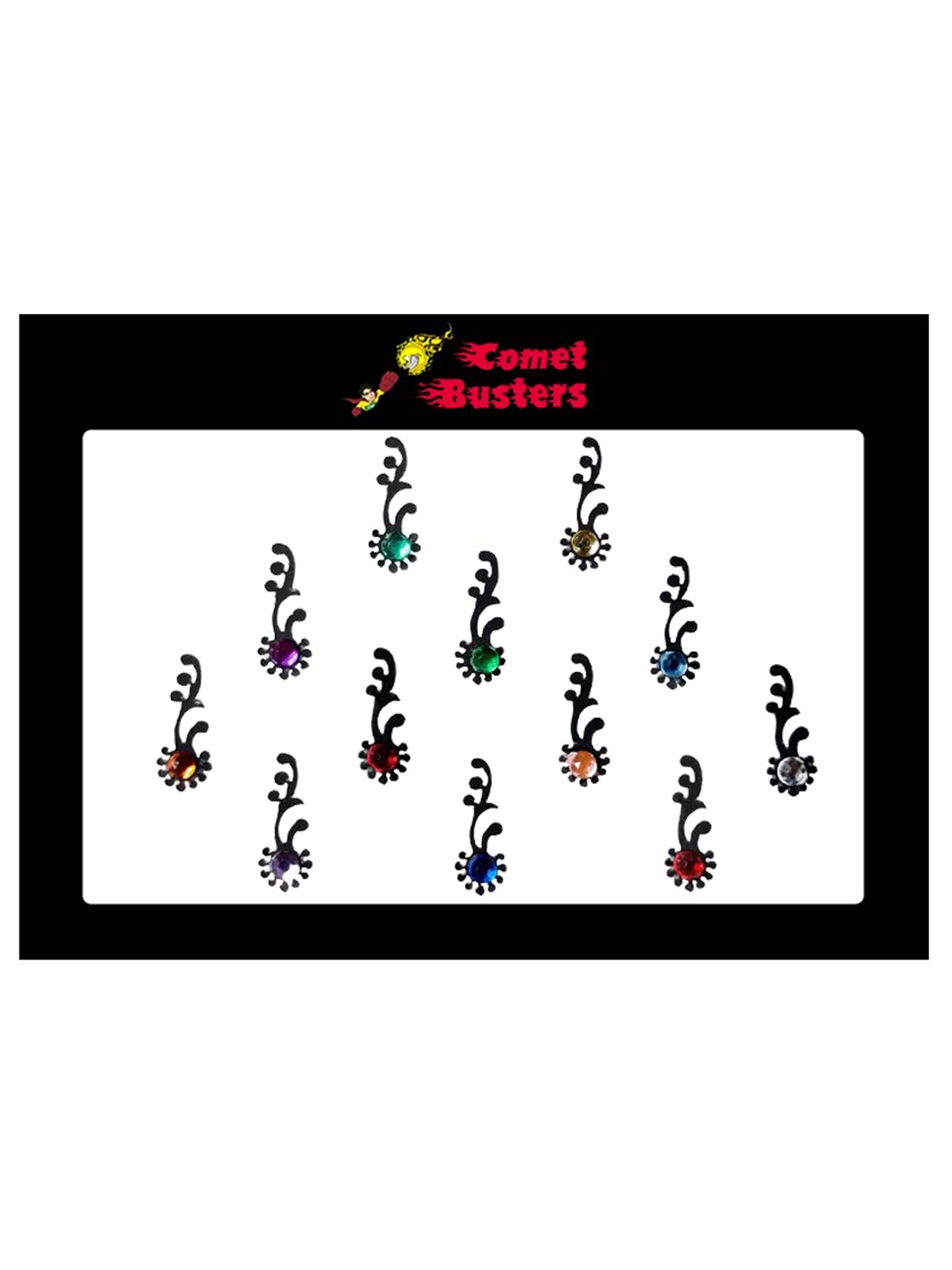 

Comet Busters Red Blue & Yellow Set Of 12 Bindi