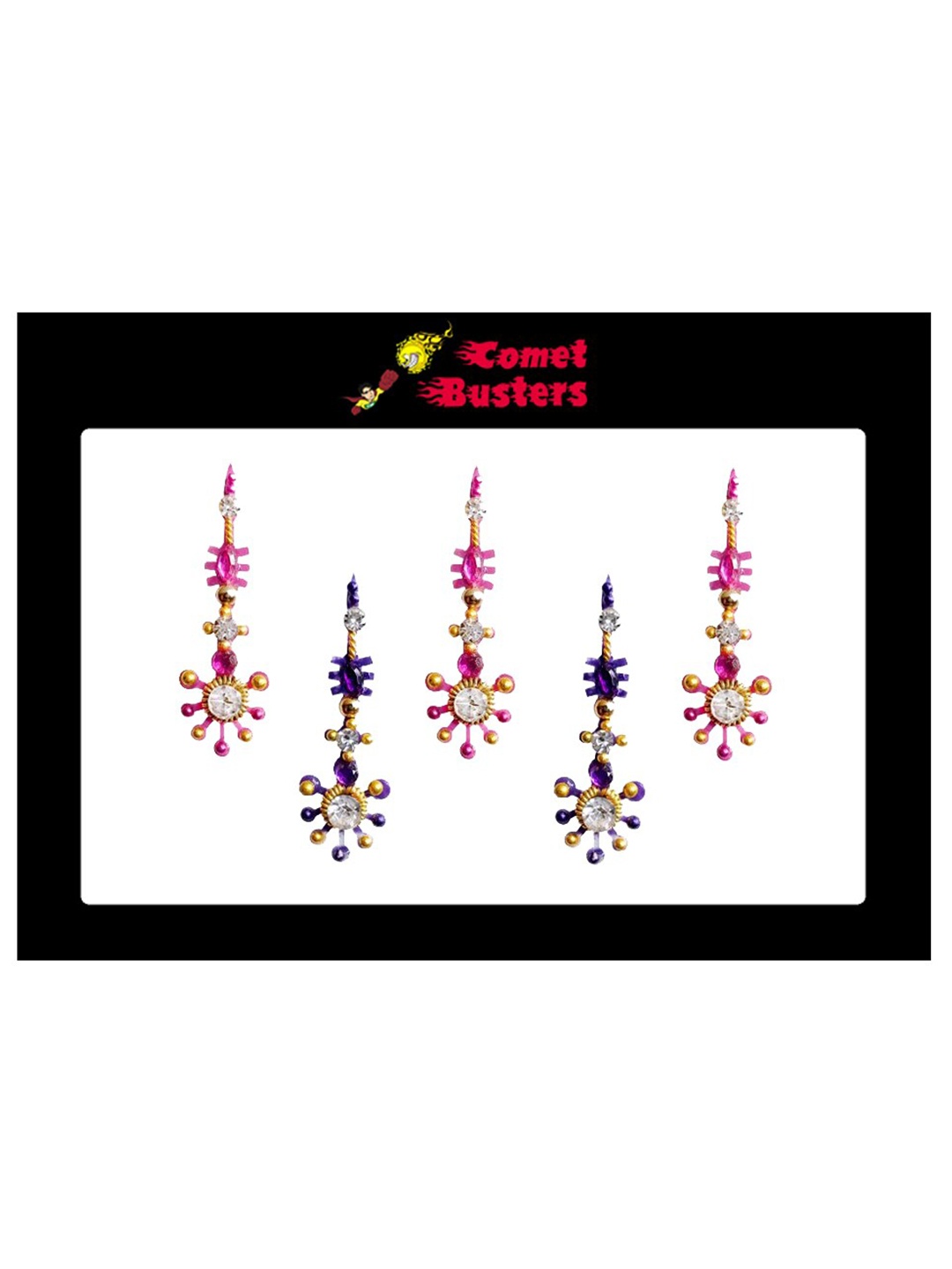 

Comet Busters Violet & Pink Bindi Set Of 5