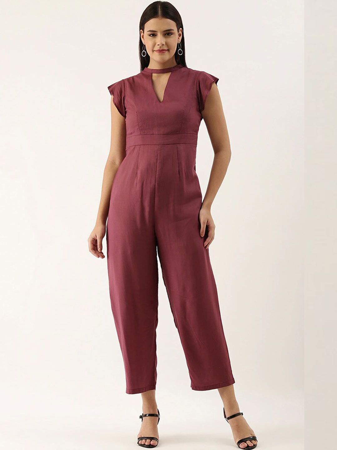 

Ethnovog Women Purple Tencel Basic Jumpsuit