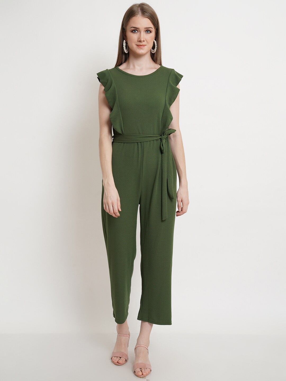 

Purple State Women Green Solid Basic Jumpsuit