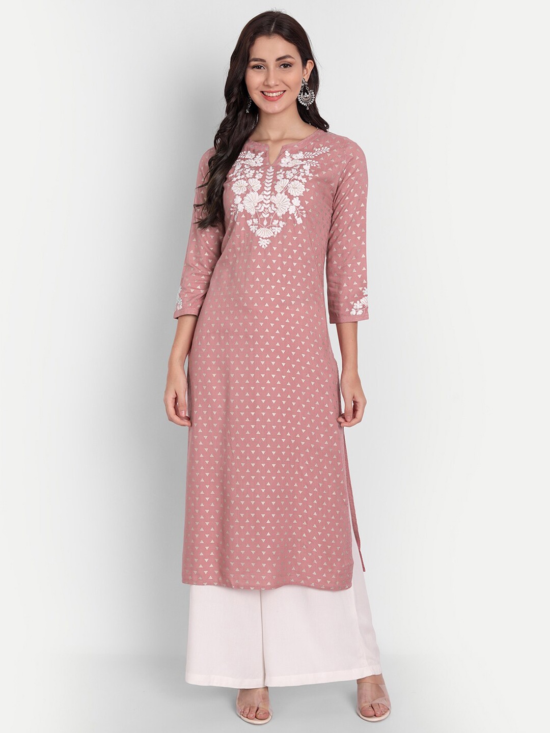 

SUTI Women Rose Floral Embroidered Embellished Work Kurta