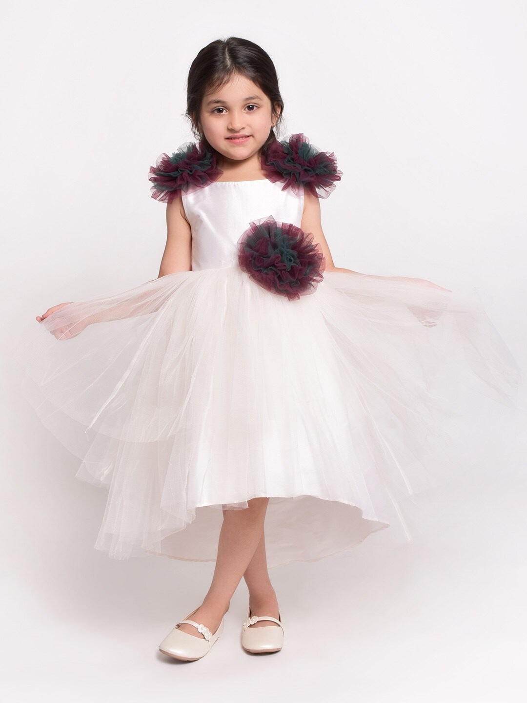 

Jelly Jones White Applique Net Empire Mini Dress