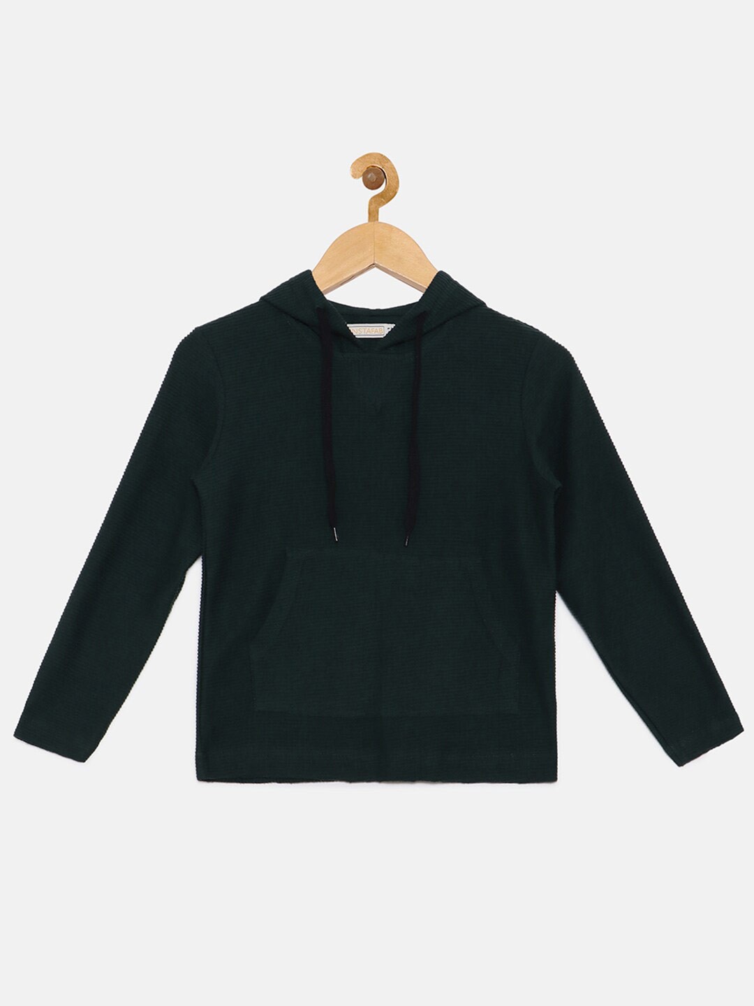 

Instafab Boys Green Hooded Sweatshirt