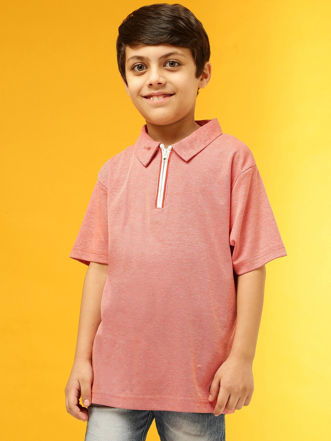 

Instafab Boys Orange Typography T-shirt