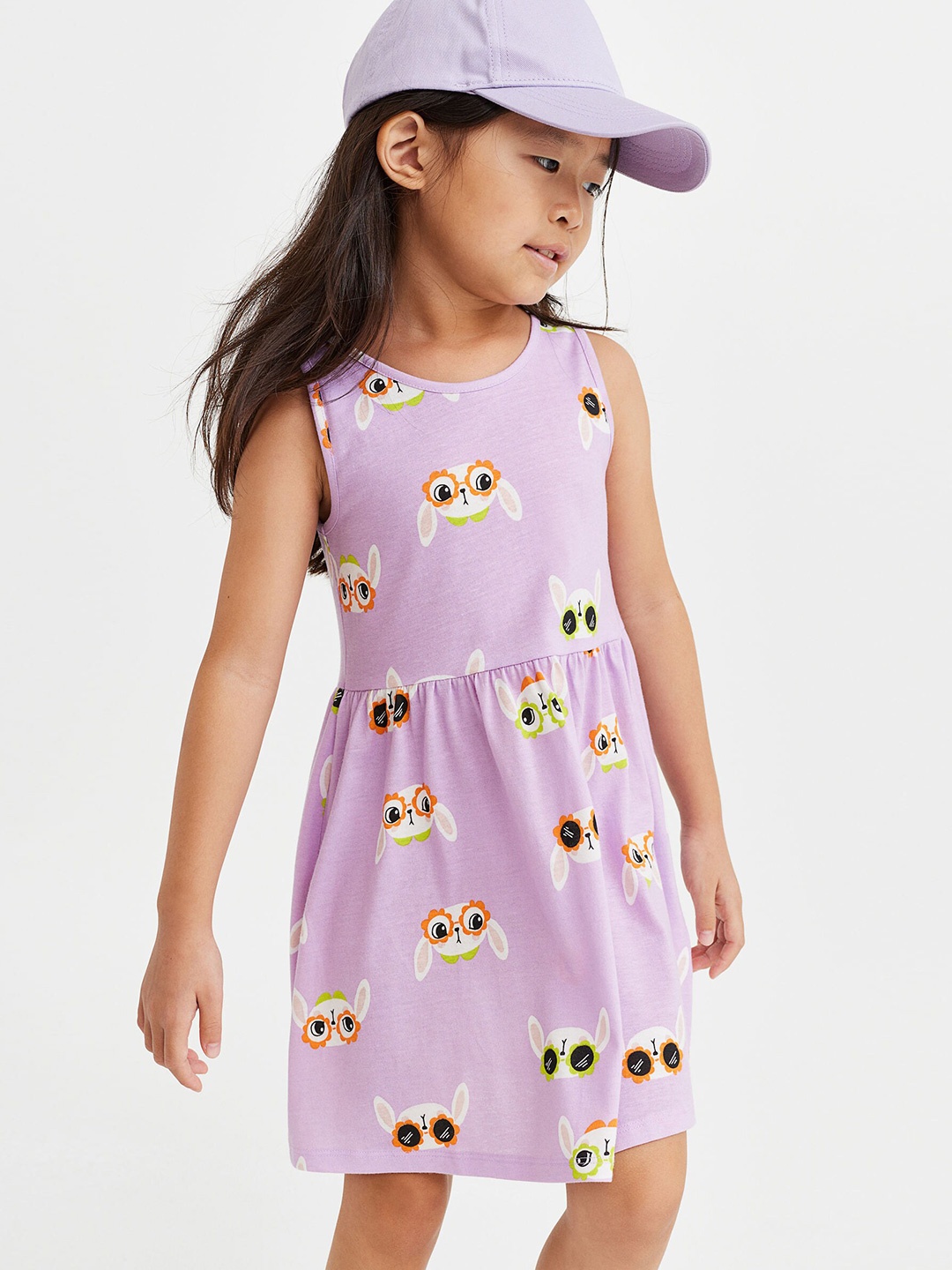 

H&M Girls Lavender Patterned Jersey Dress