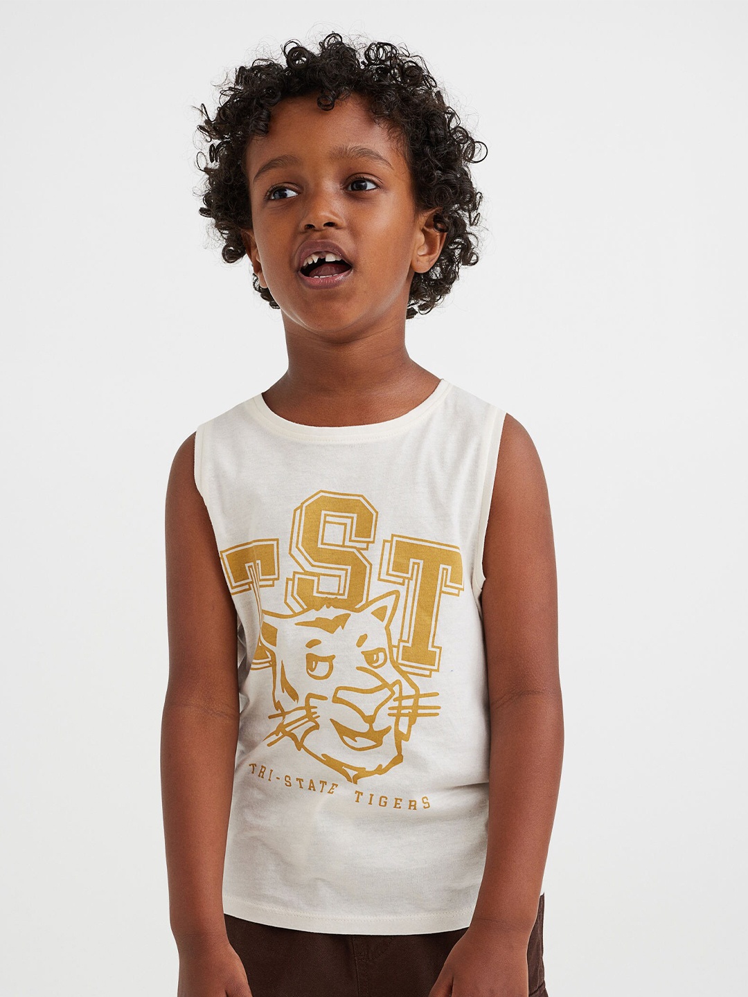 

H&M Boys White Printed Vest Top