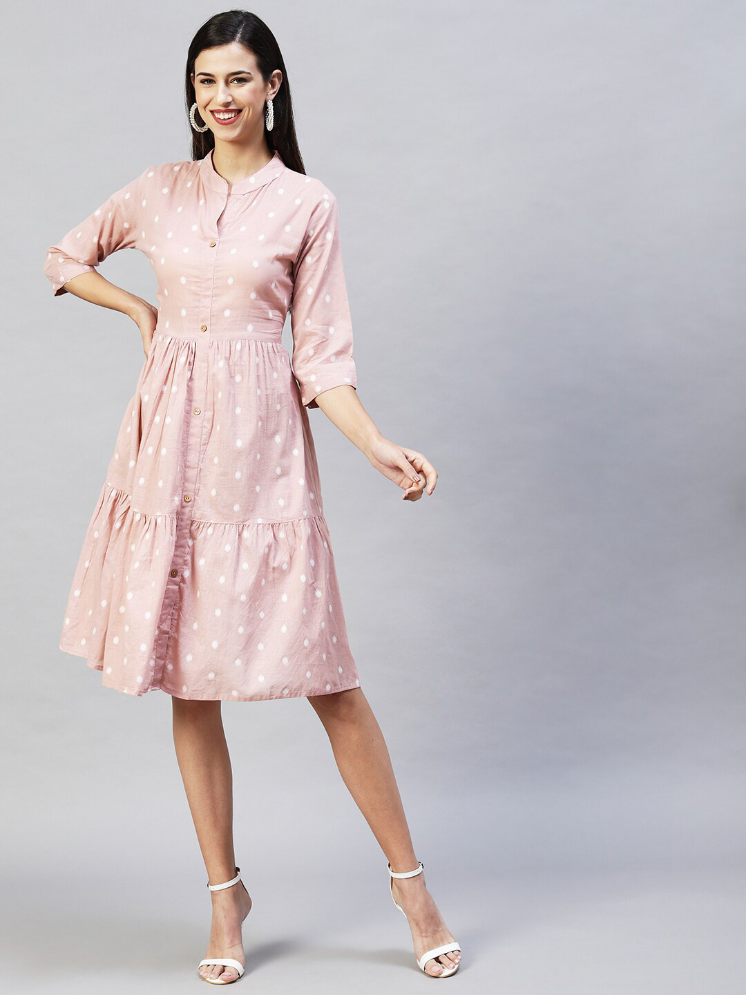 

FASHOR Women Pink Ethnic Motifs A-Line Dress