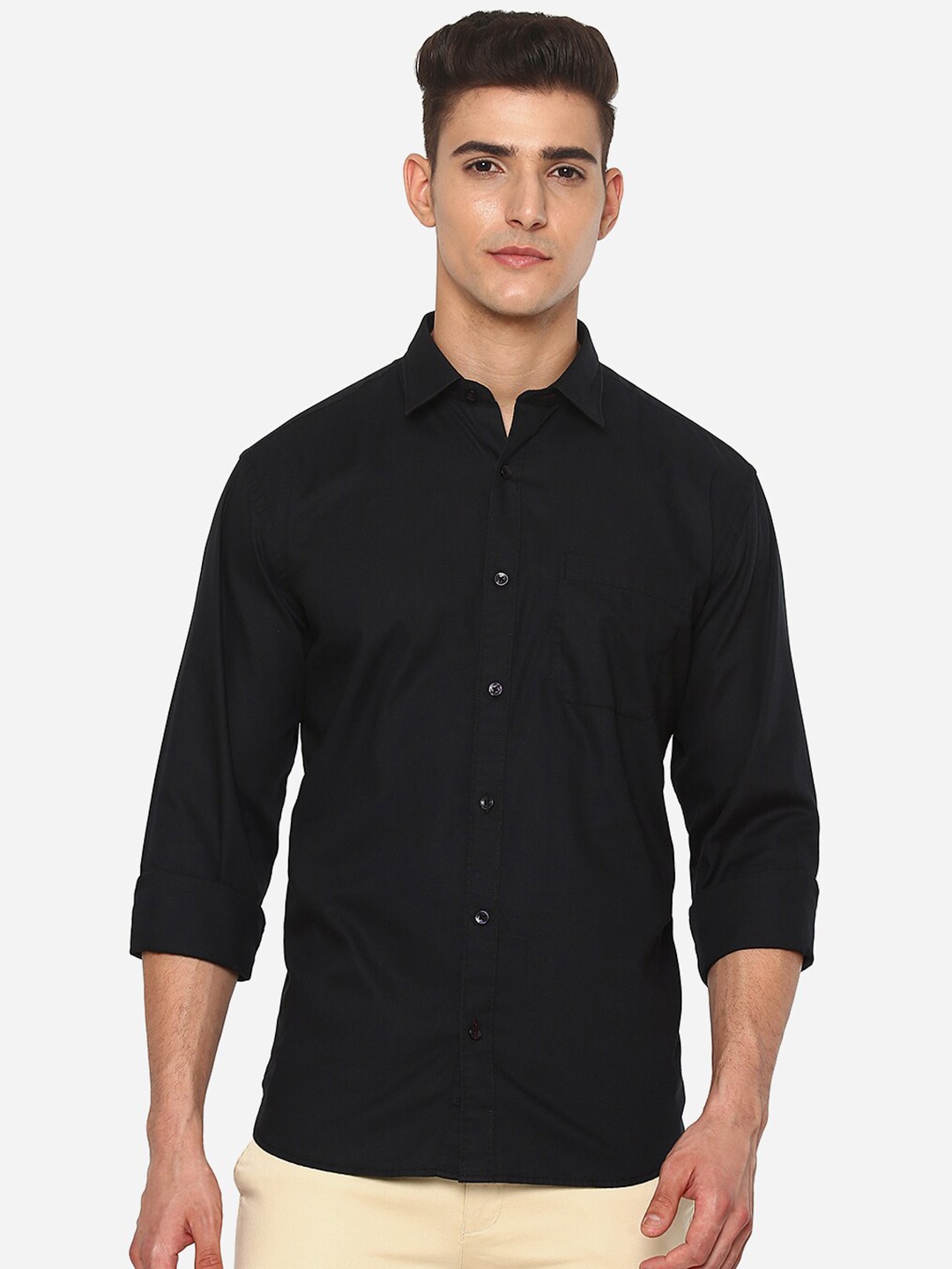 

Greenfibre Men Black Casual Shirt