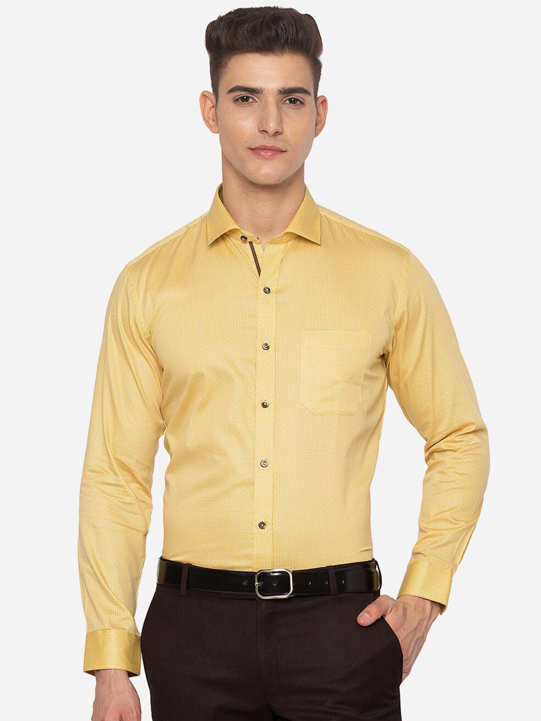 

Greenfibre Men Yellow Slim Fit Casual Shirt
