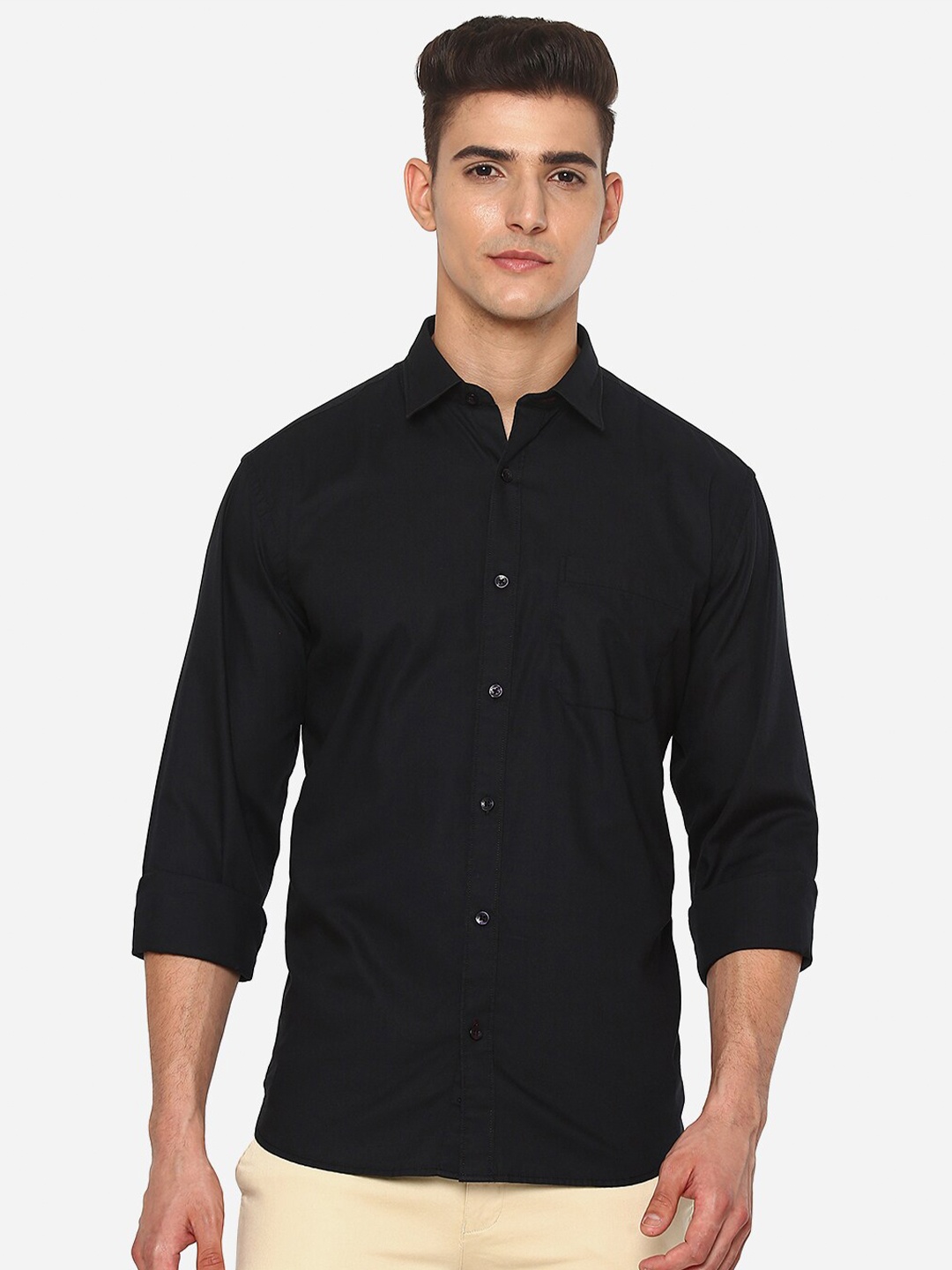 

Greenfibre Men Black Casual Shirt