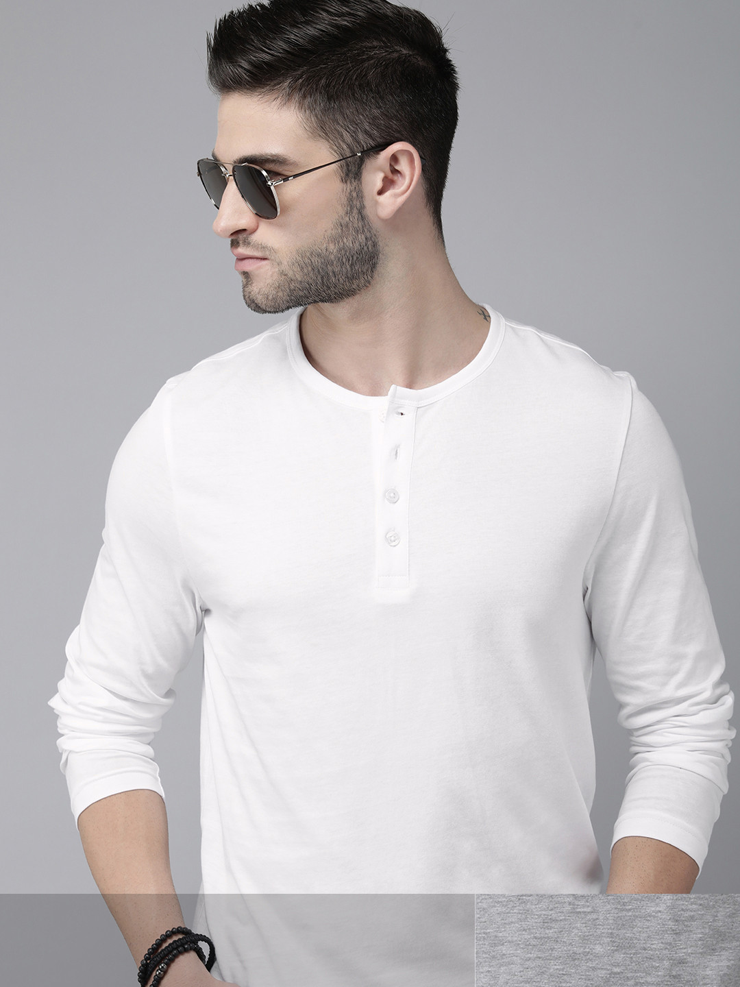 

Roadster Men Pack of 2 Pure Cotton Round Neck T-shirts, White