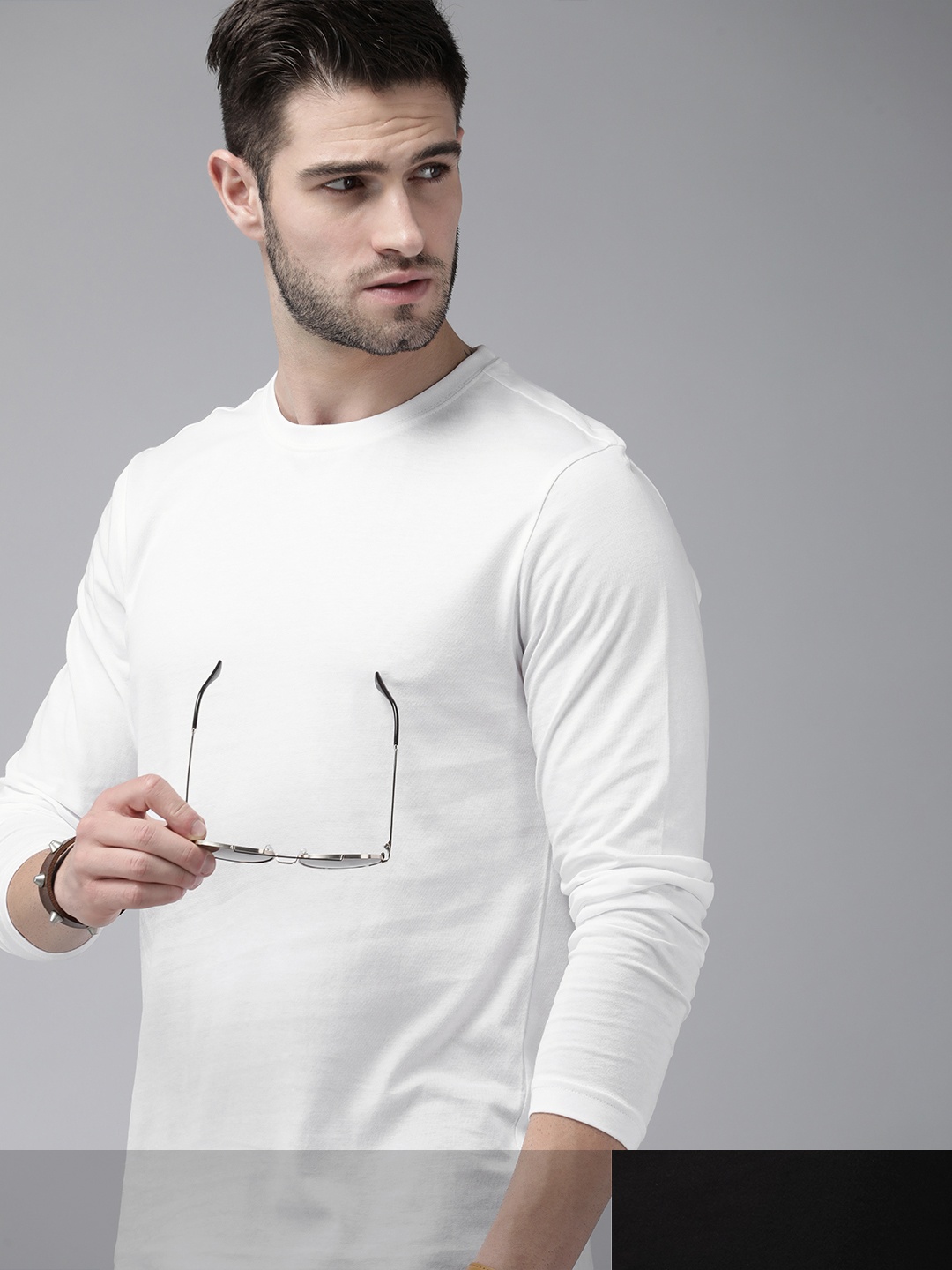

Roadster Men Pack of 2 Pure Cotton Round Neck T-shirts, White