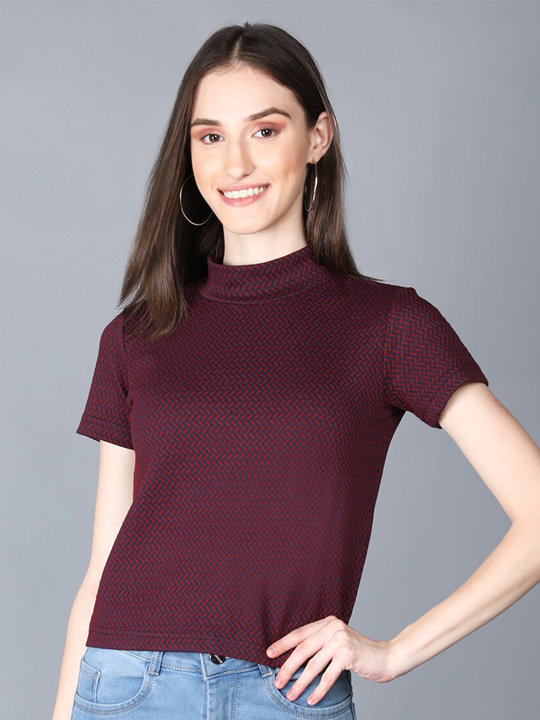 

HANG N HOLD Women Maroon Crop Top