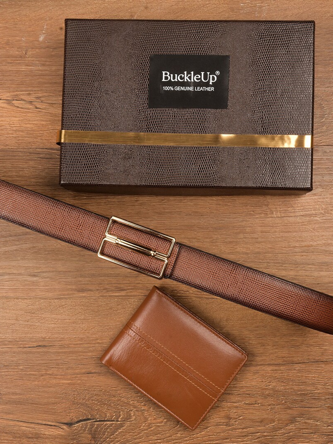 

BuckleUp Men Tan Brown Solid Accessory Gift Set