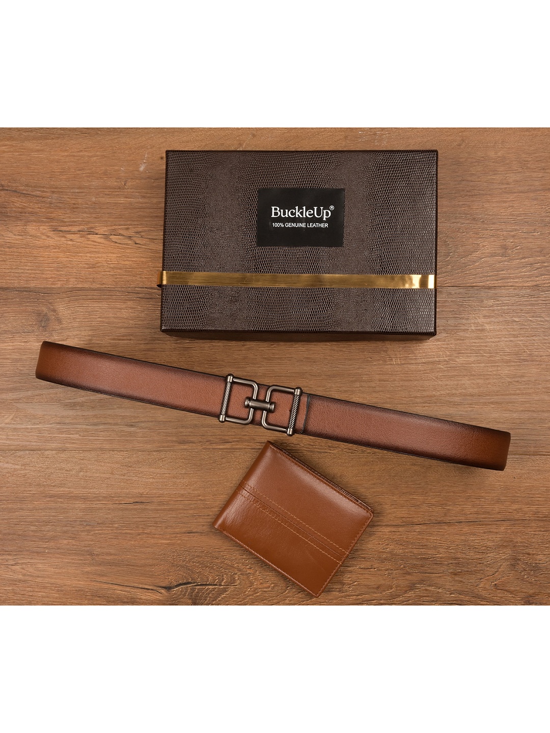 

BuckleUp Men Tan Brown Solid Accessory Gift Set