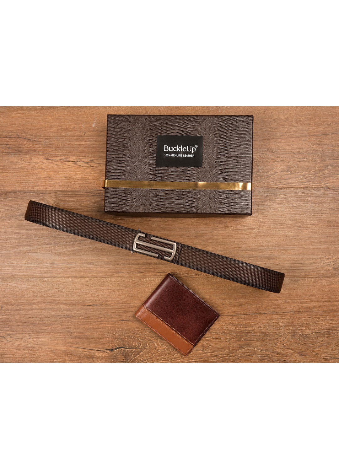 

BuckleUp Men Brown Solid Accessory Gift Set