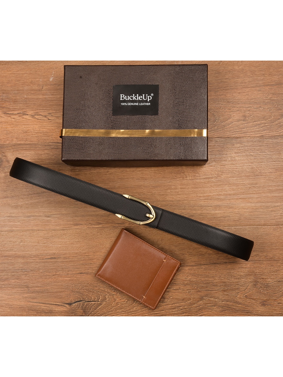 

BuckleUp Men Black & Brown Solid Accessory Gift Set