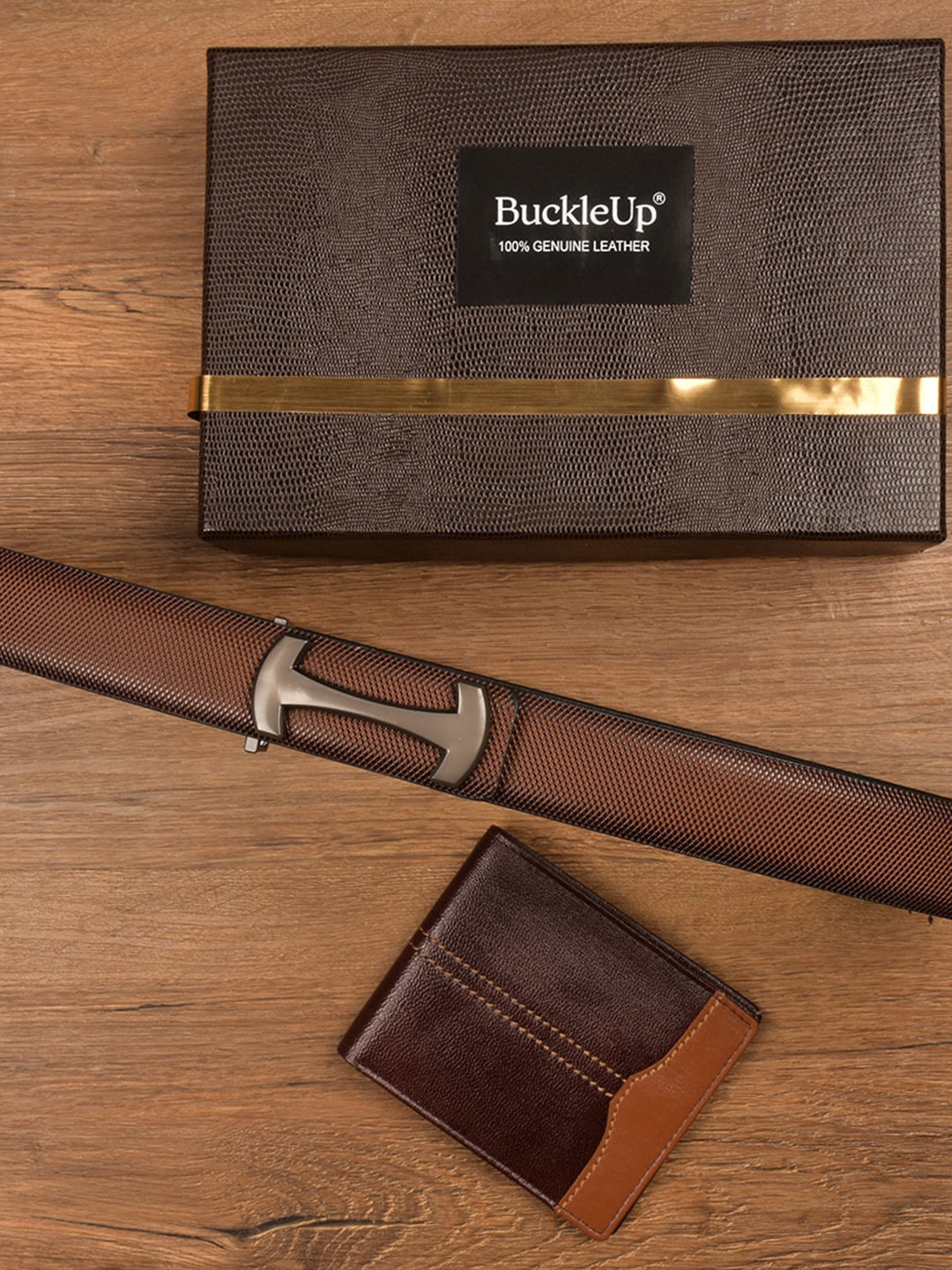 

BuckleUp Men Tan Brown Solid Accessory Gift Set