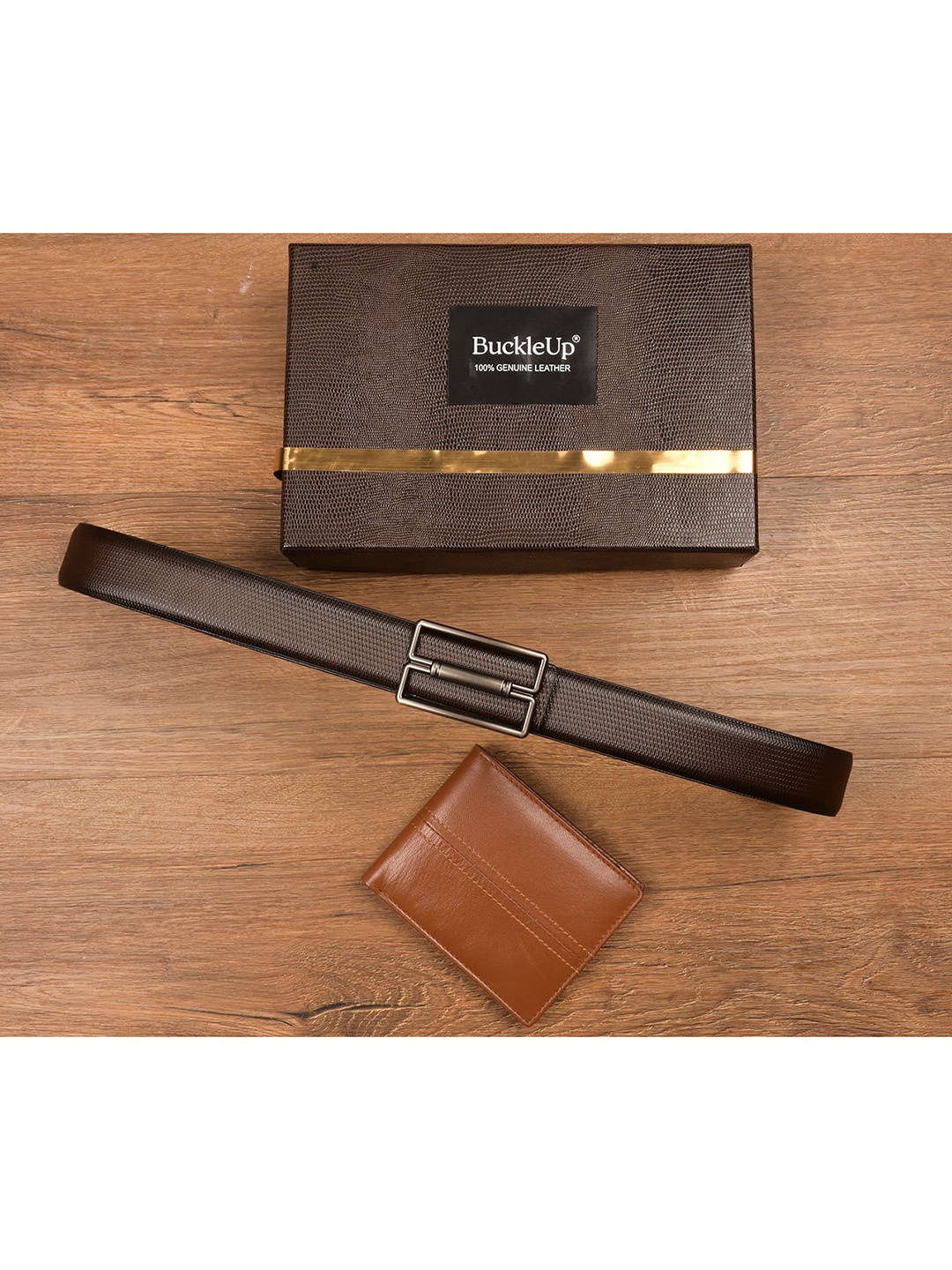

BuckleUp Men Brown Solid Accessory Gift Set