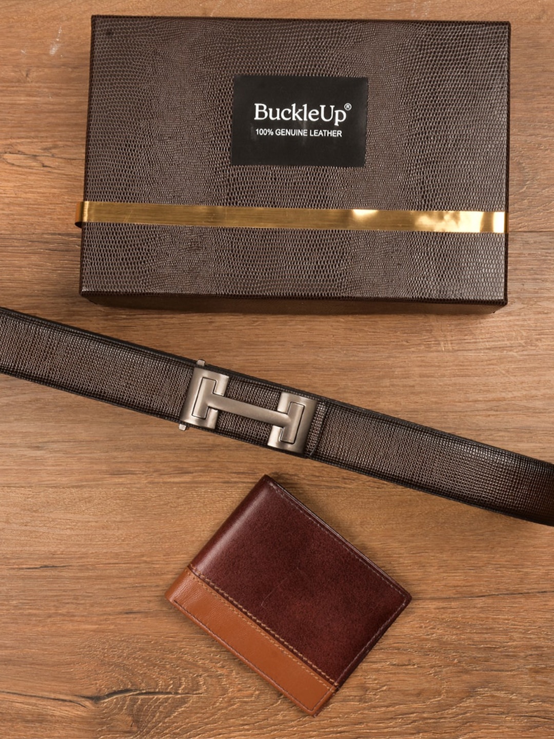 

BuckleUp Men Brown Solid Accessory Gift Set
