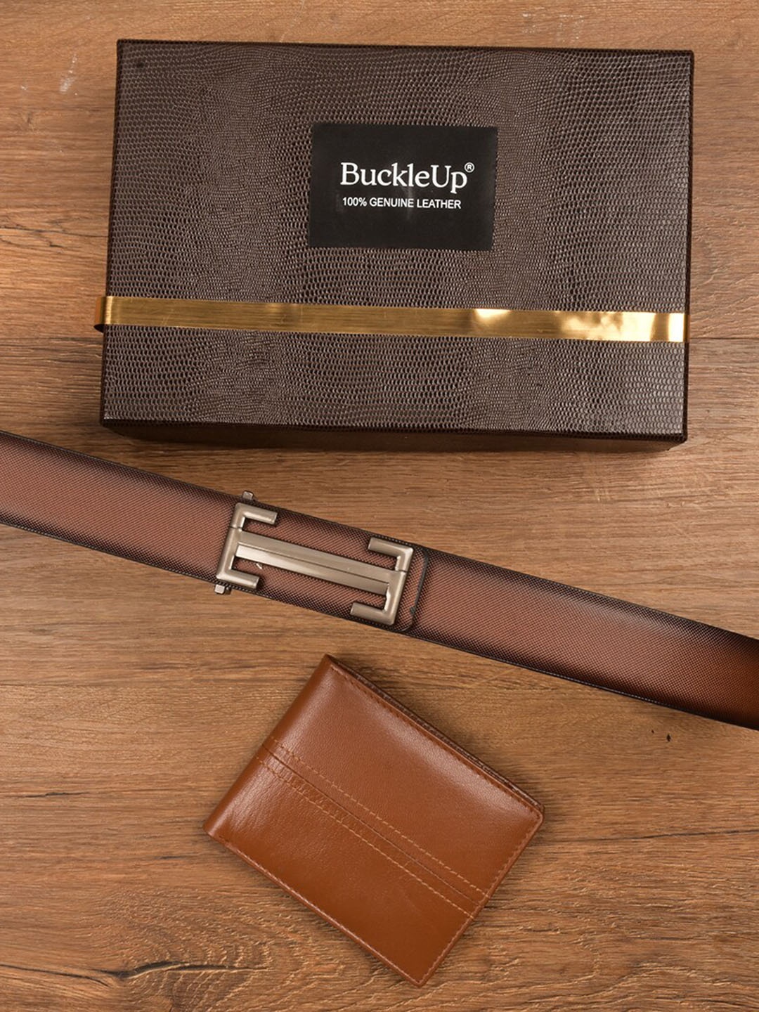 

BuckleUp Men Tan Brown Solid Accessory Gift Set