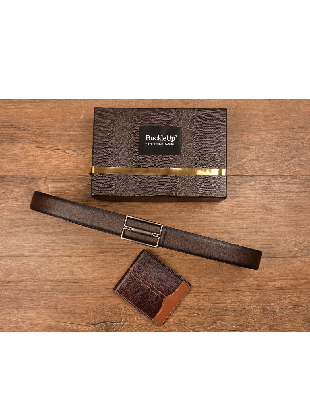 

BuckleUp Men Brown Solid Accessory Gift Set