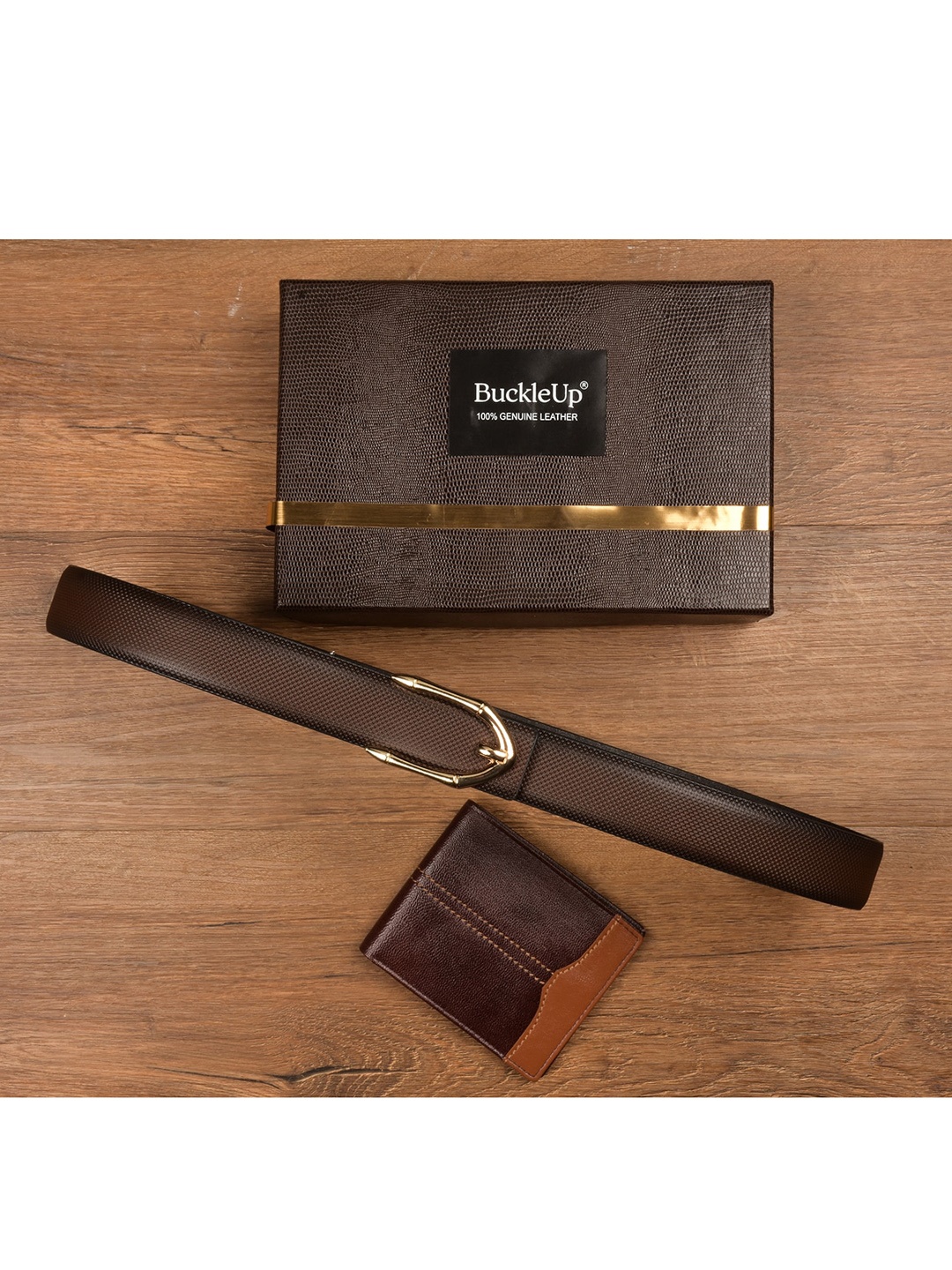 

BuckleUp Men Brown Solid Accessory Gift Set