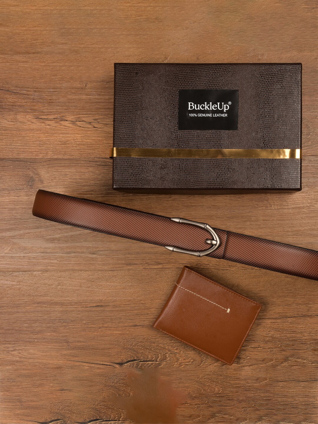 

BuckleUp Men Tan Brown Solid Accessory Gift Set