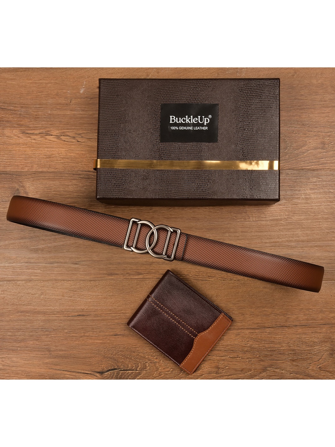 

BuckleUp Men Tan Brown Solid Accessory Gift Set