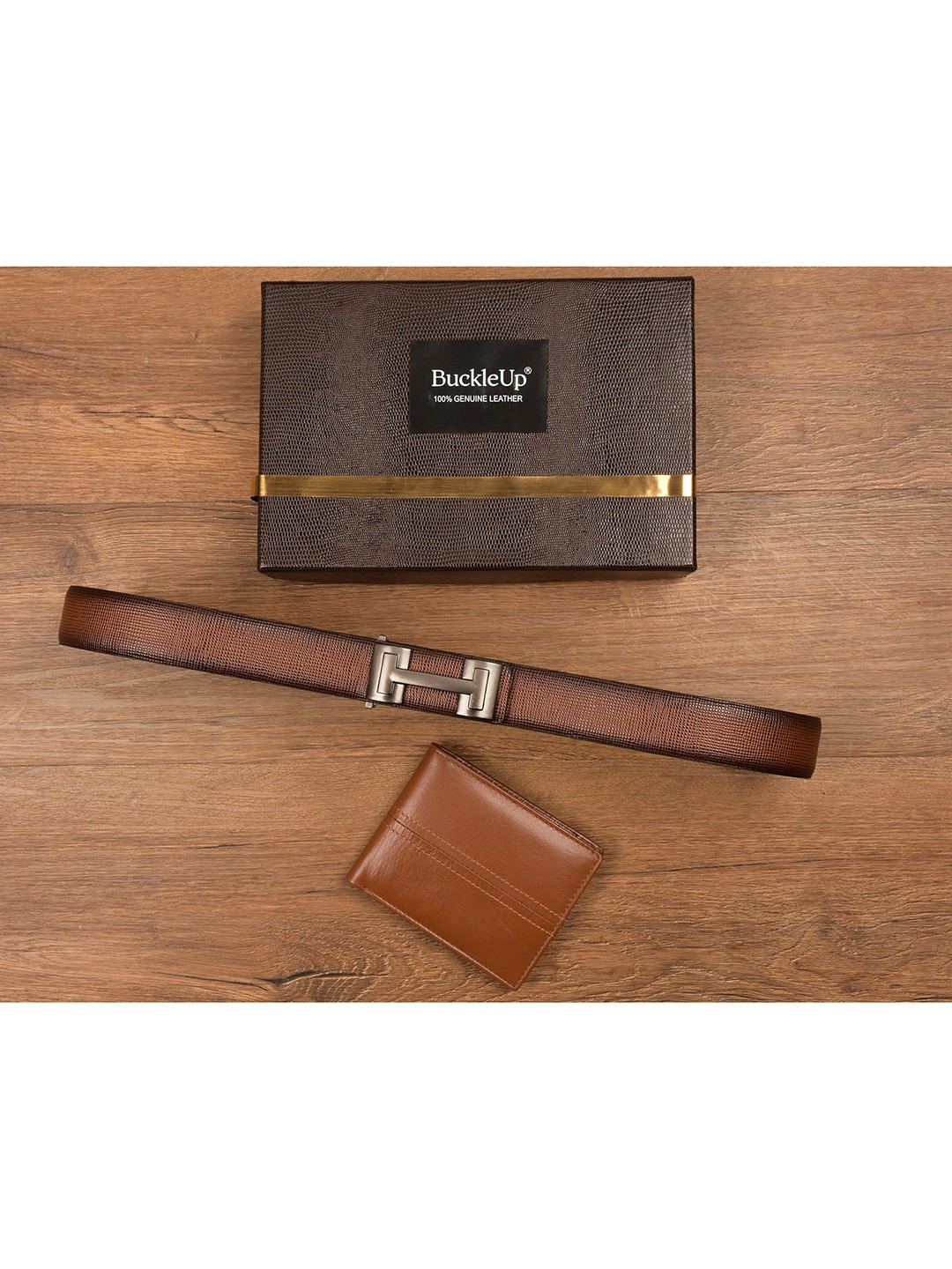

BuckleUp Men Tan Brown Solid Accessory Gift Set