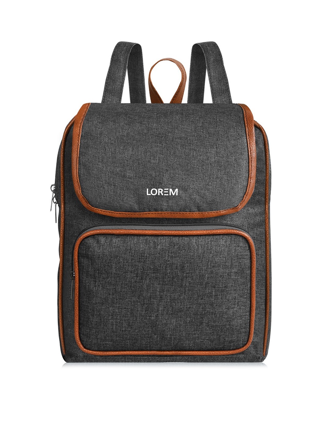 

LOREM Women Grey & Brown Backpack
