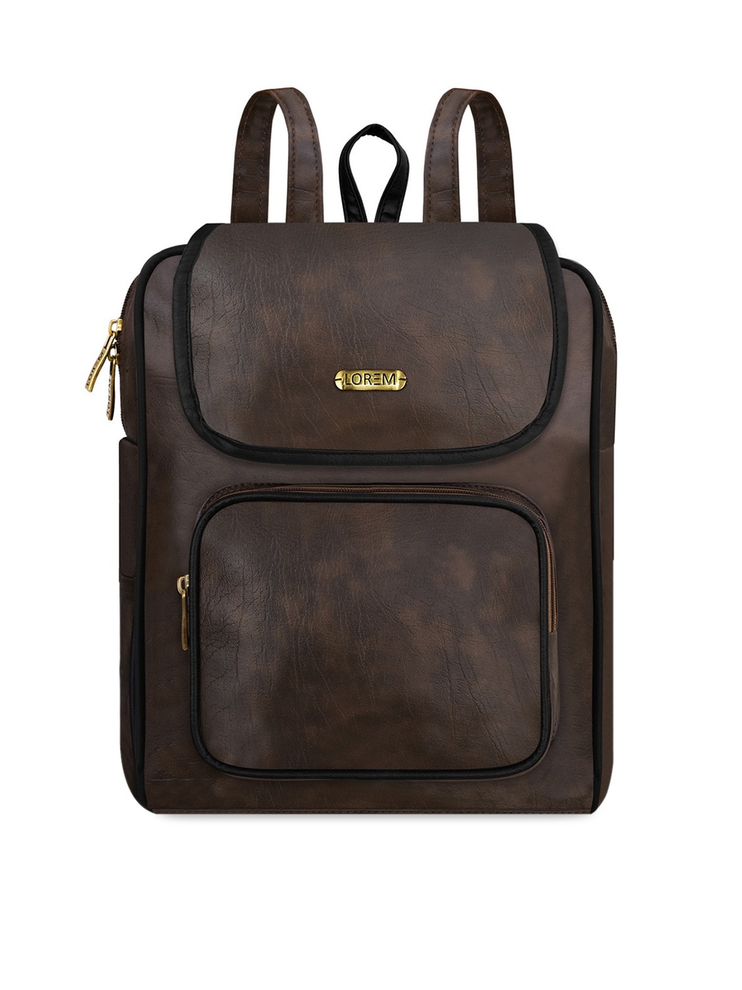 

LOREM Women Brown Solid Backpack