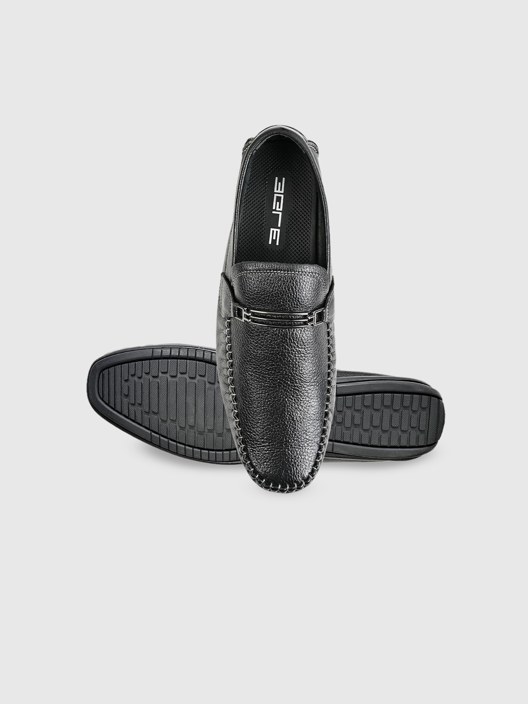 

Men Black Solid Leather Formal Moccasin shoes