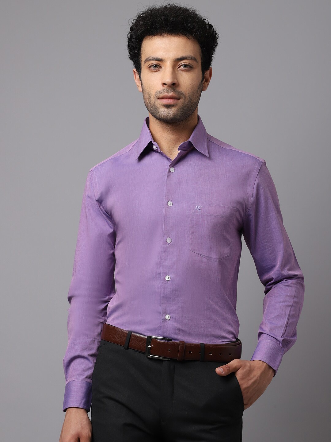 

Cantabil Men Purple Formal Shirt