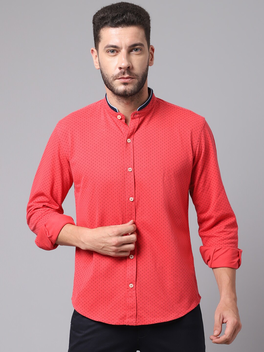 

Cantabil Men Fuchsia Printed Casual Shirt