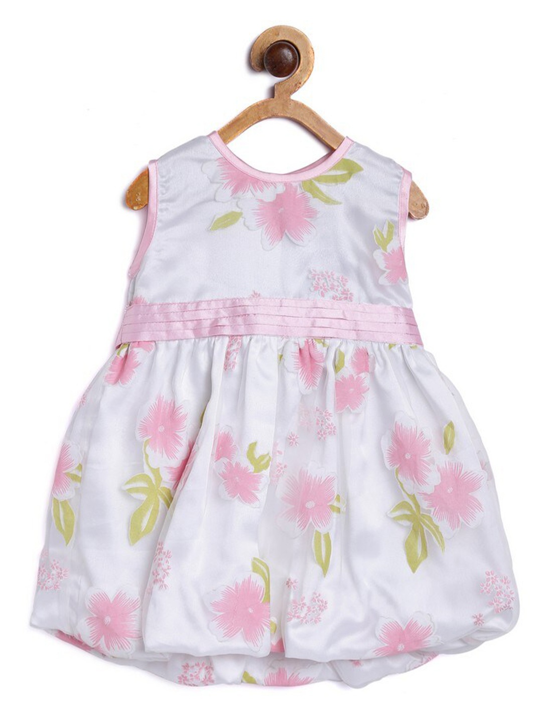 

612League Girls Pink & White Floral Cotton Dress