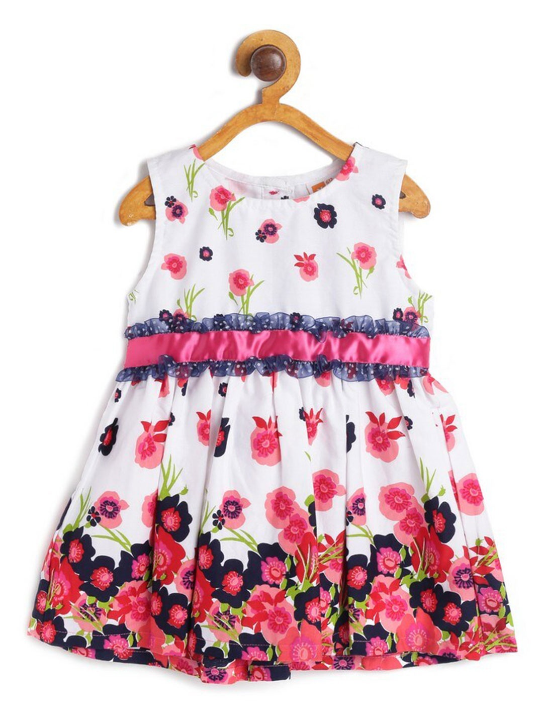 

612League Girls White Floral Fit & Flare Dress