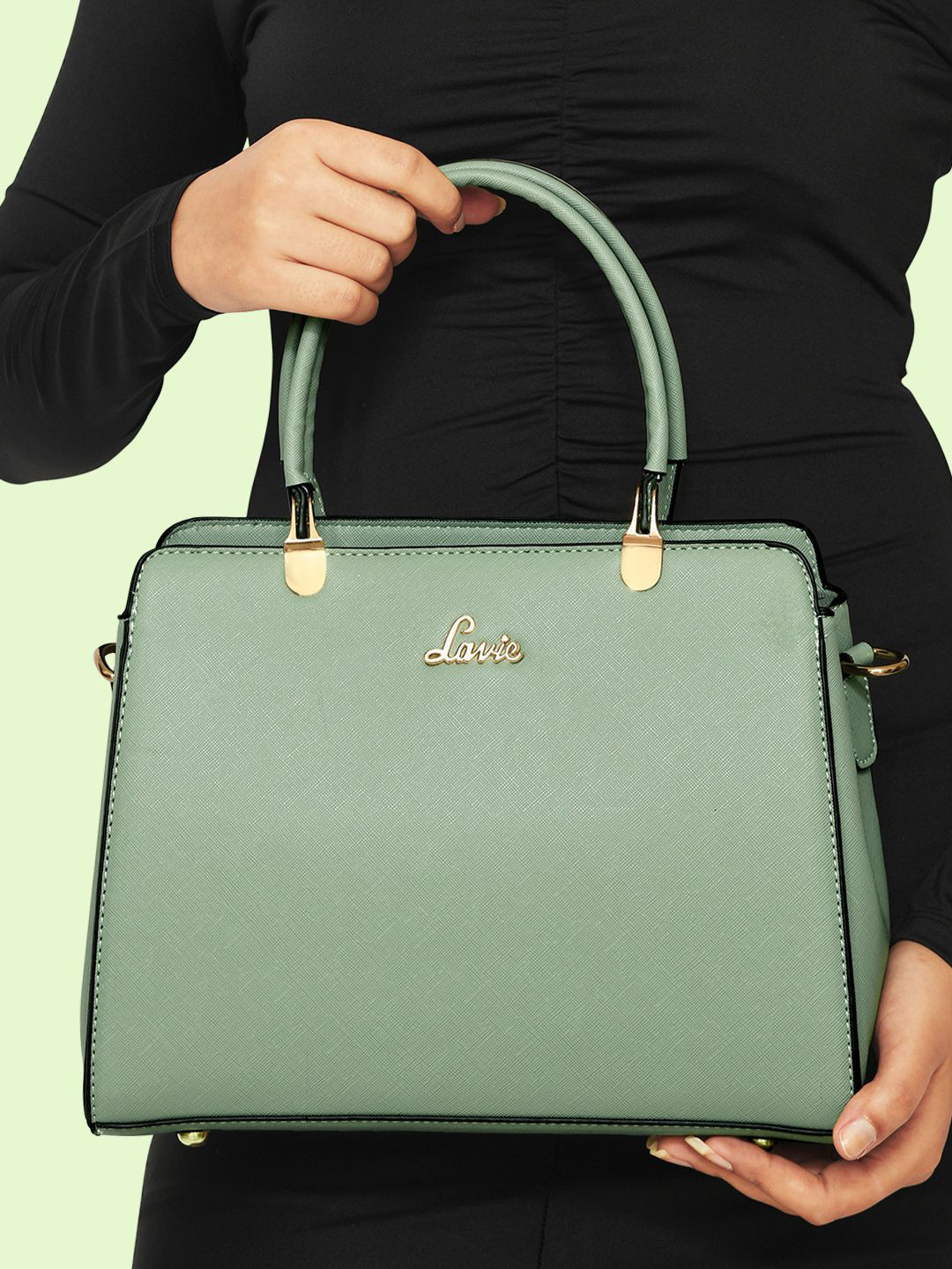 

Lavie Ushy Women Mint Medium Satchel Handbag, Green