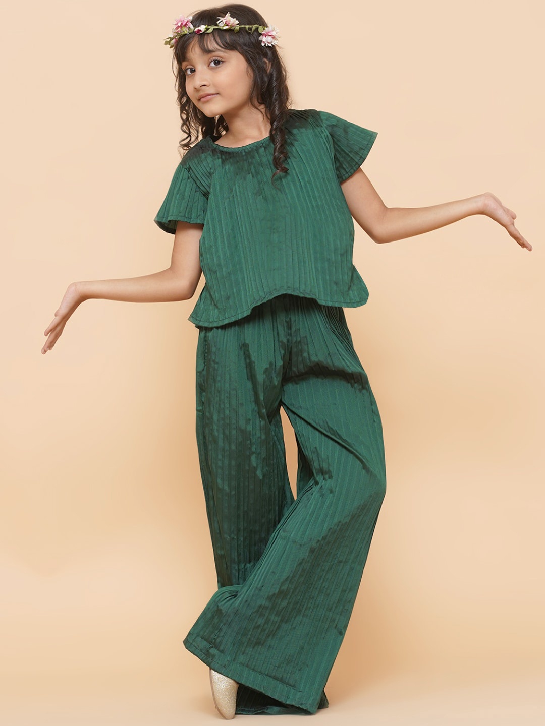 

titliyan Girls Green Top with Palazzos